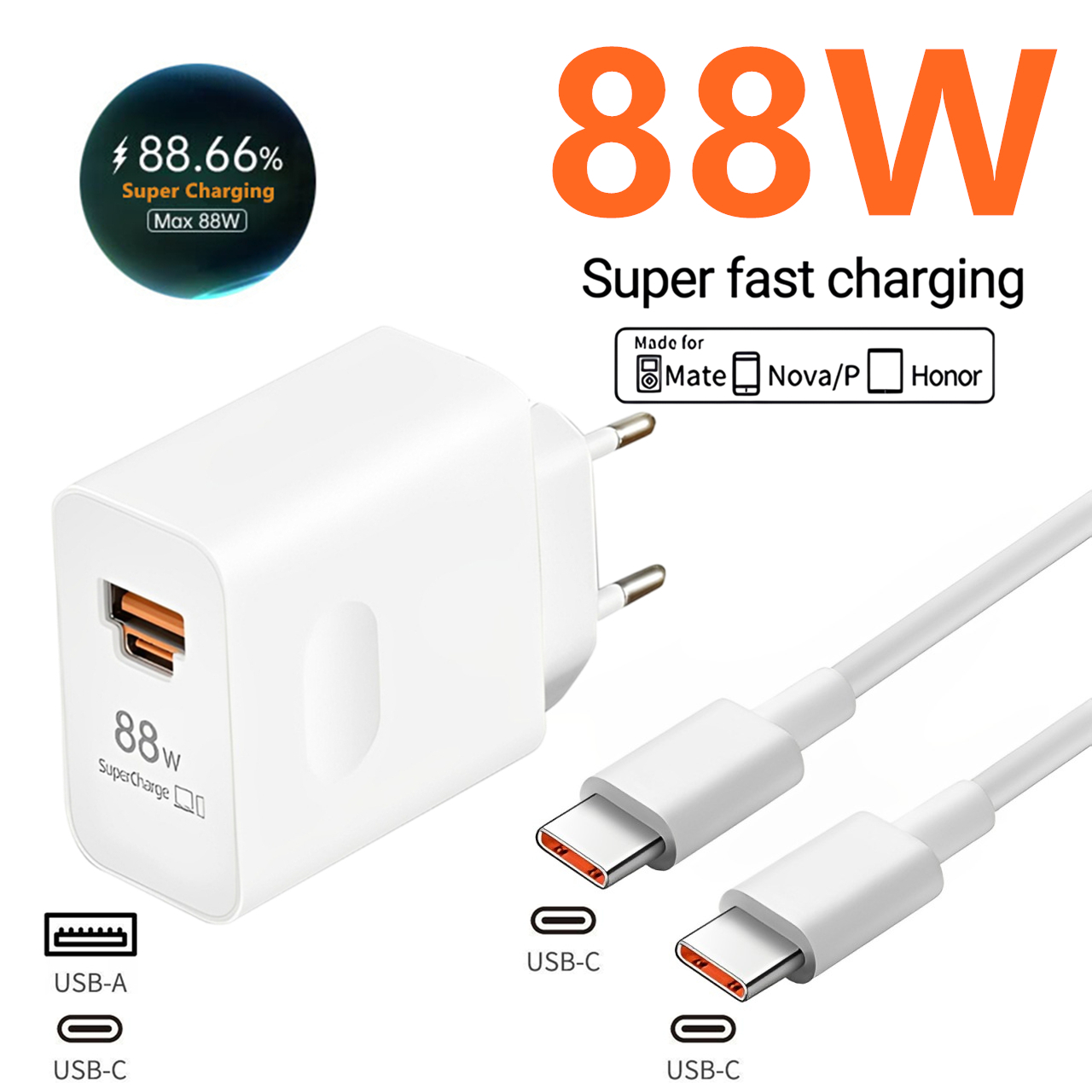 Huawei Mate 60 - 88W Max USB A+C Super Fast